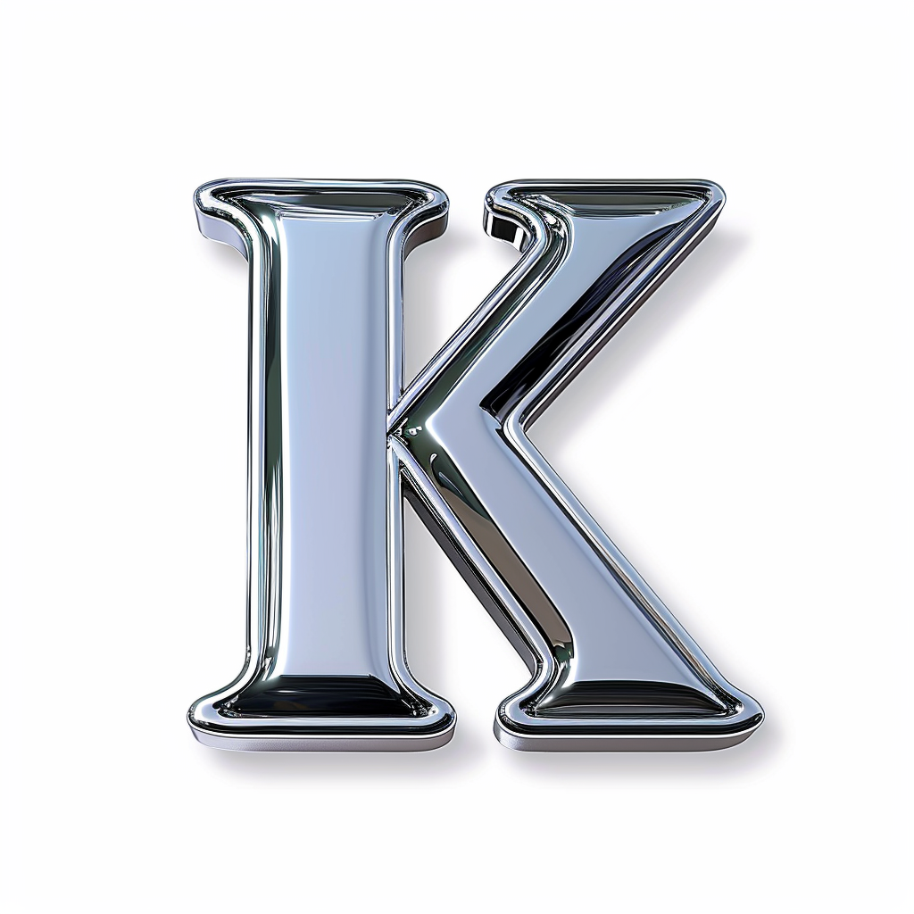 Modern Automotive Company Chrome Logo with K and 1