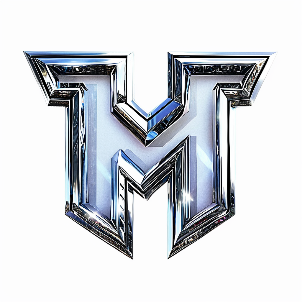 Transformers-style Chrome Logo on White Background