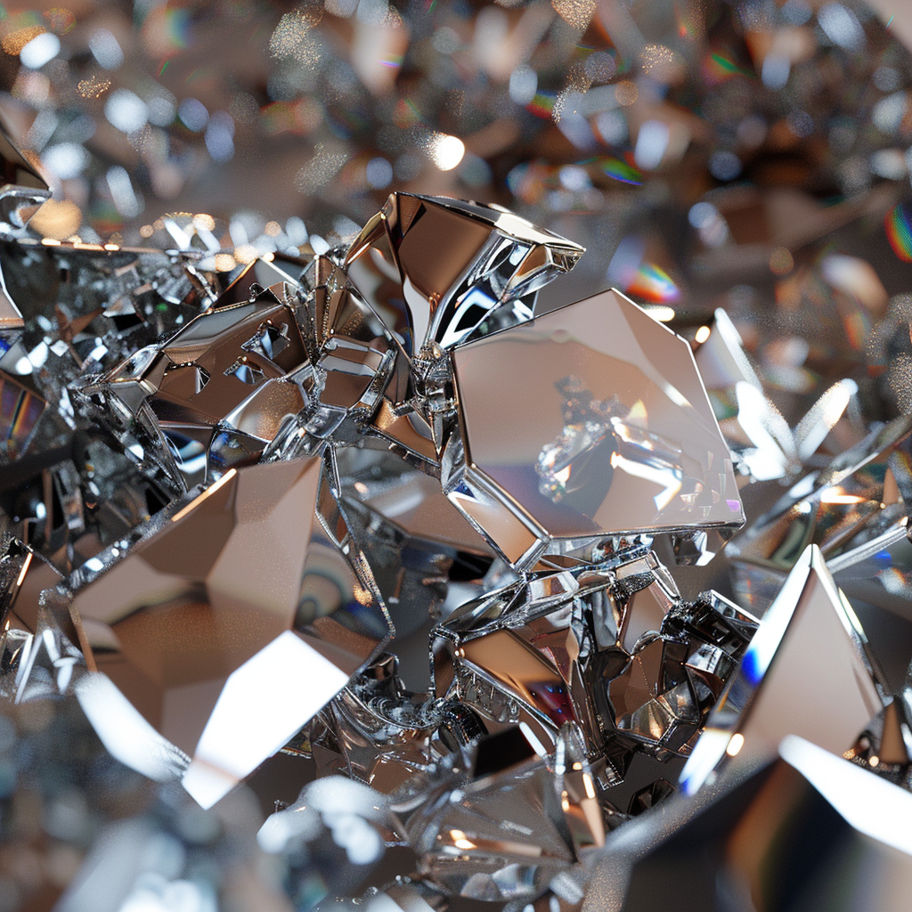 Sparkling chrome metallic gems crystal