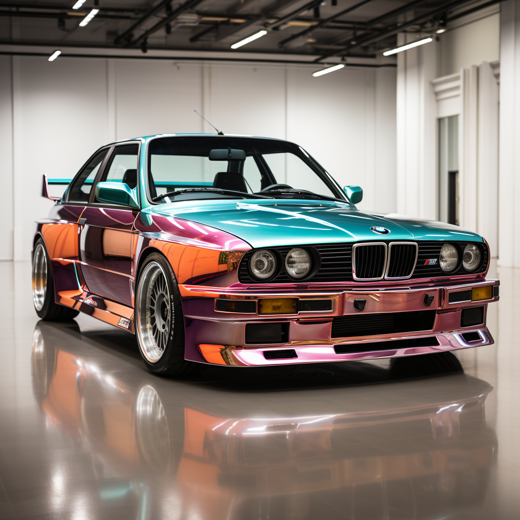 Stunning chrome paint BMW M3 with RWB body kit