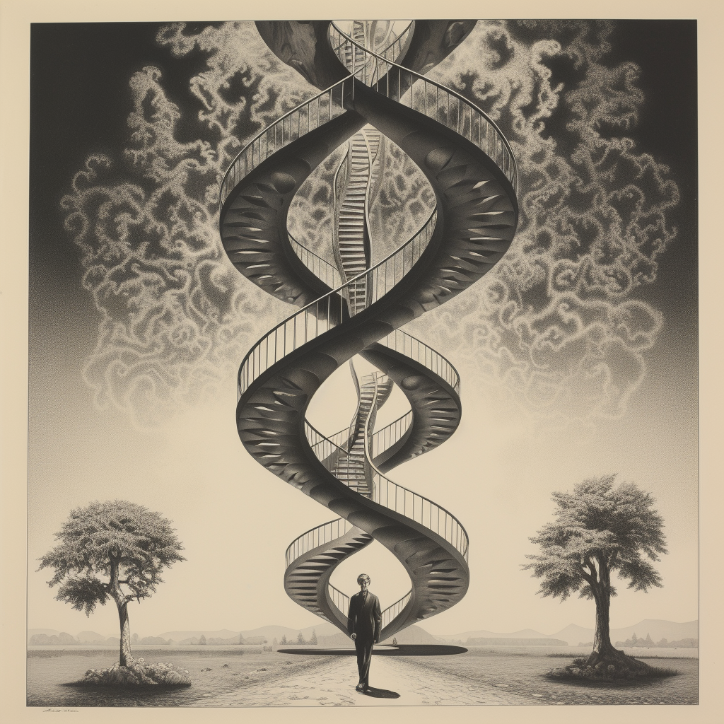 Chromosome lithograph in mesmerizing artistic styles