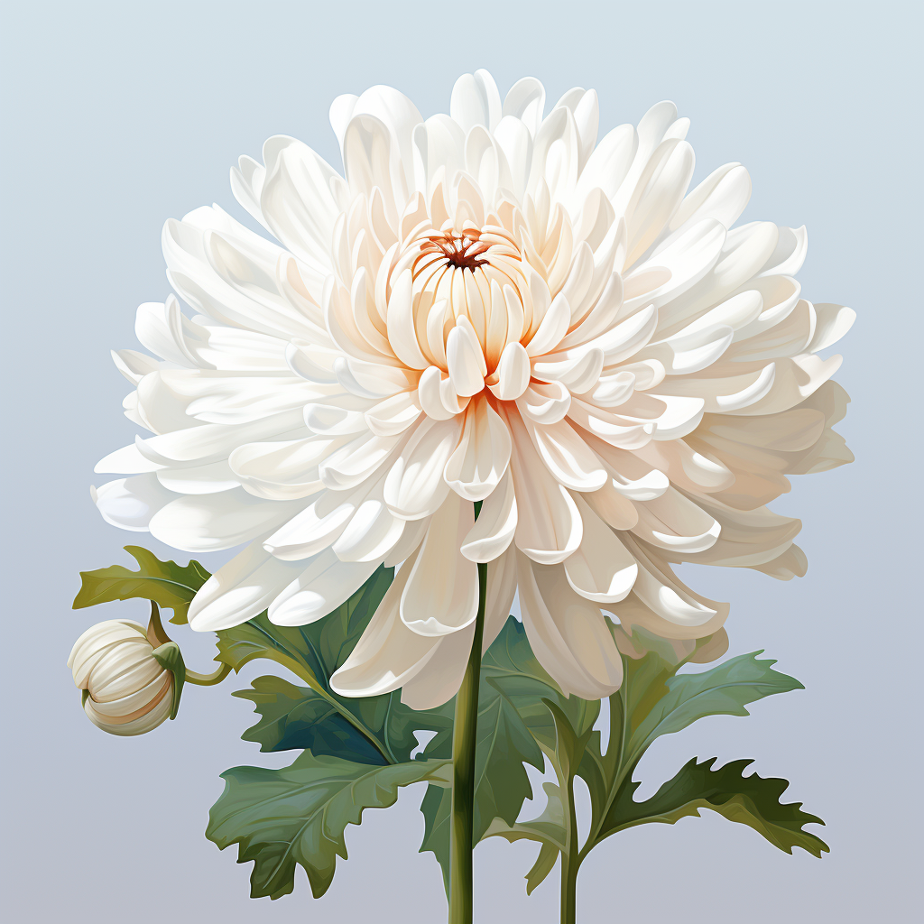 Chrysanthemum cartoon image on white background