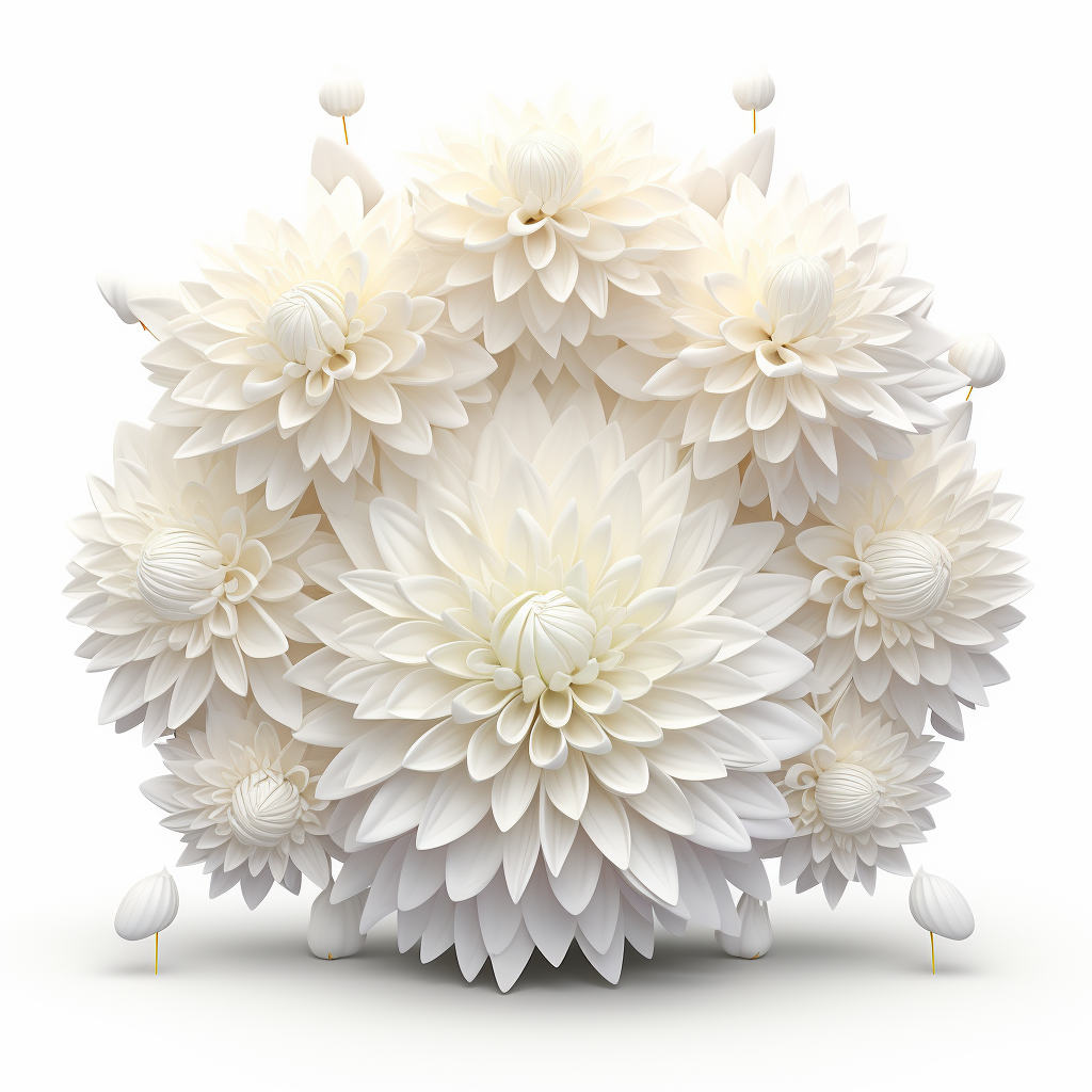 Chrysanthemum circle shaped door in cartoon style