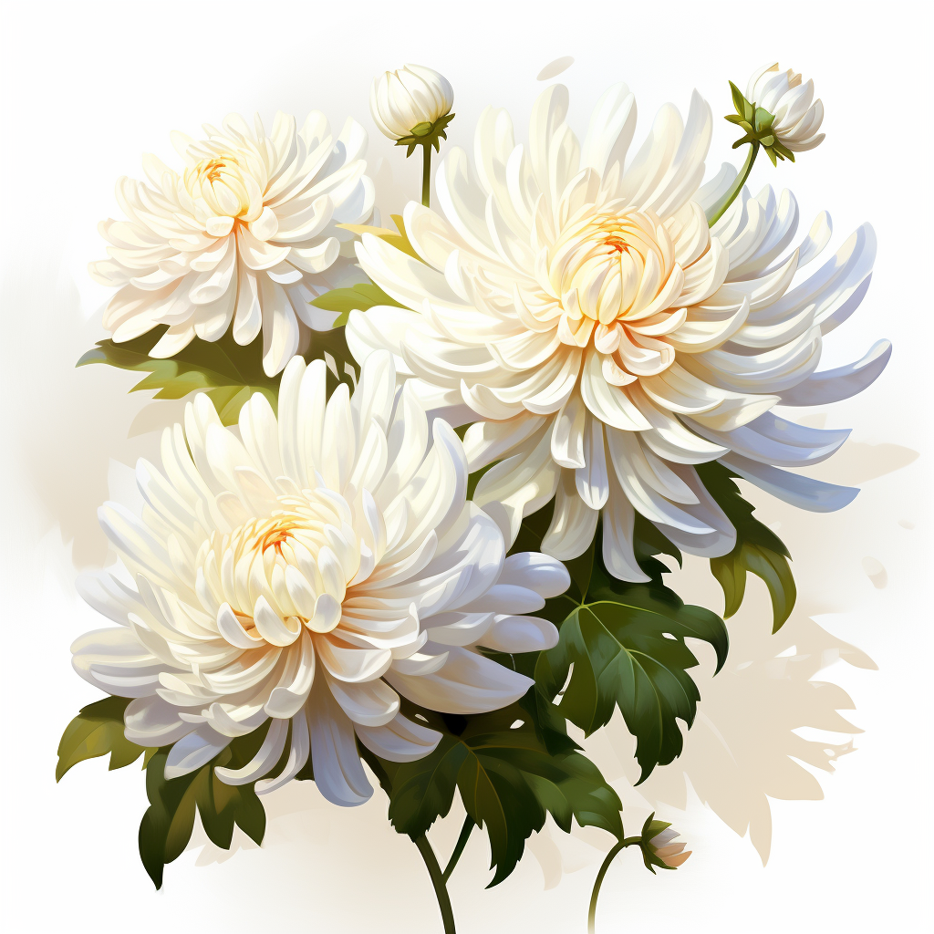 Chrysanthemum flowers on white background