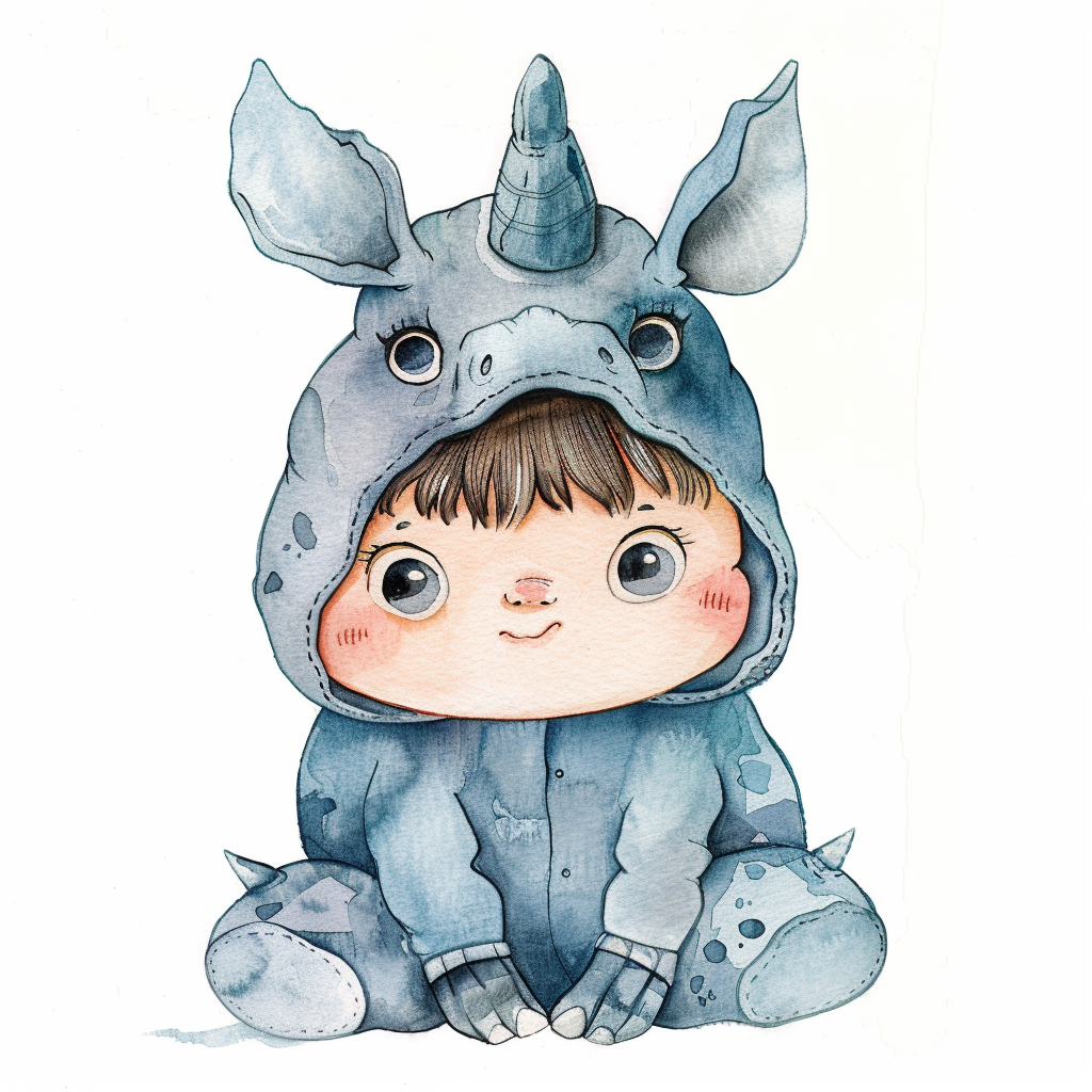 cute chubby child rhino costume