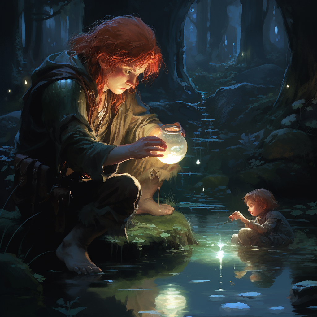 Chubby Redhead Elf Offering Water