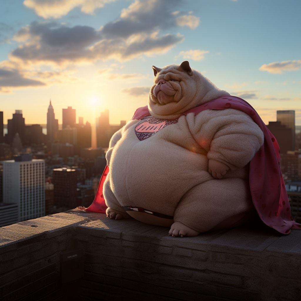 ChubbyBabyMan striking a pose on a rooftop