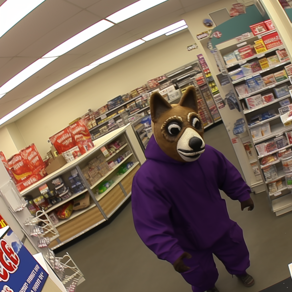 Chuck-e-Cheese robbing gas station at Fun Point