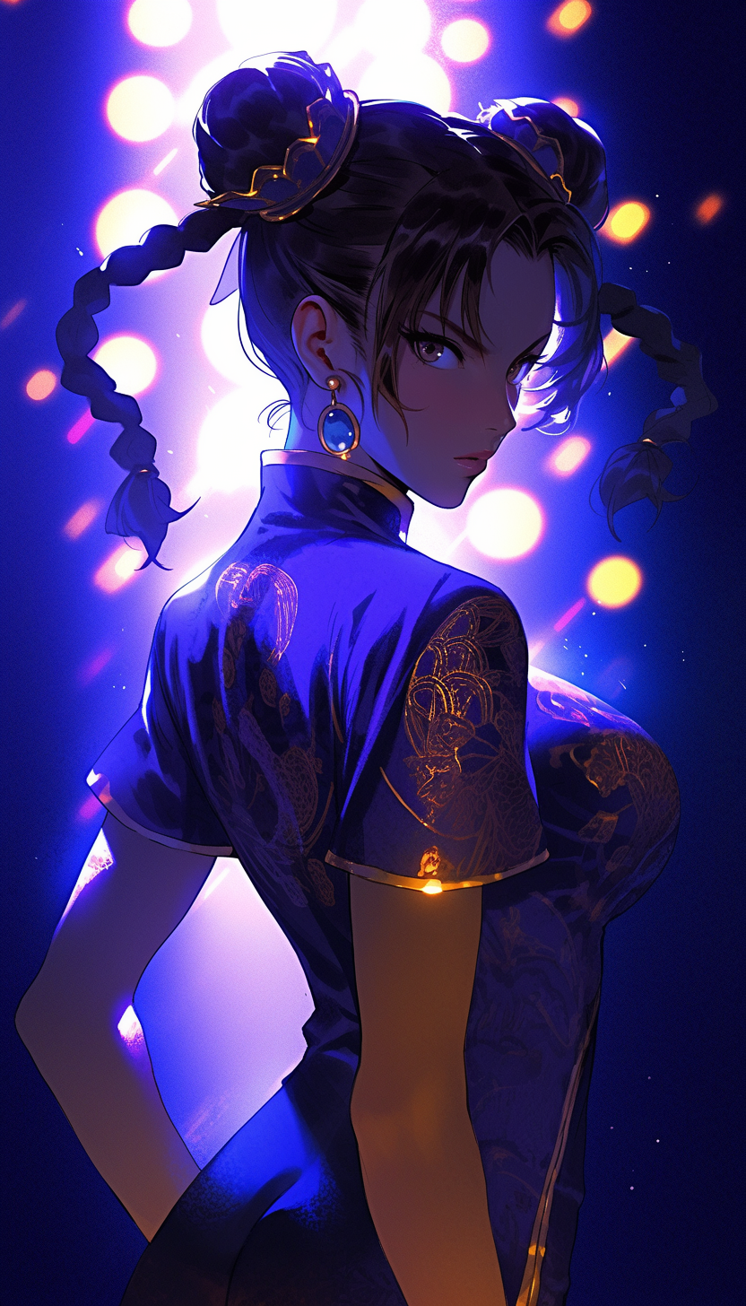 Detailed Chun-Li image with overhead lighting