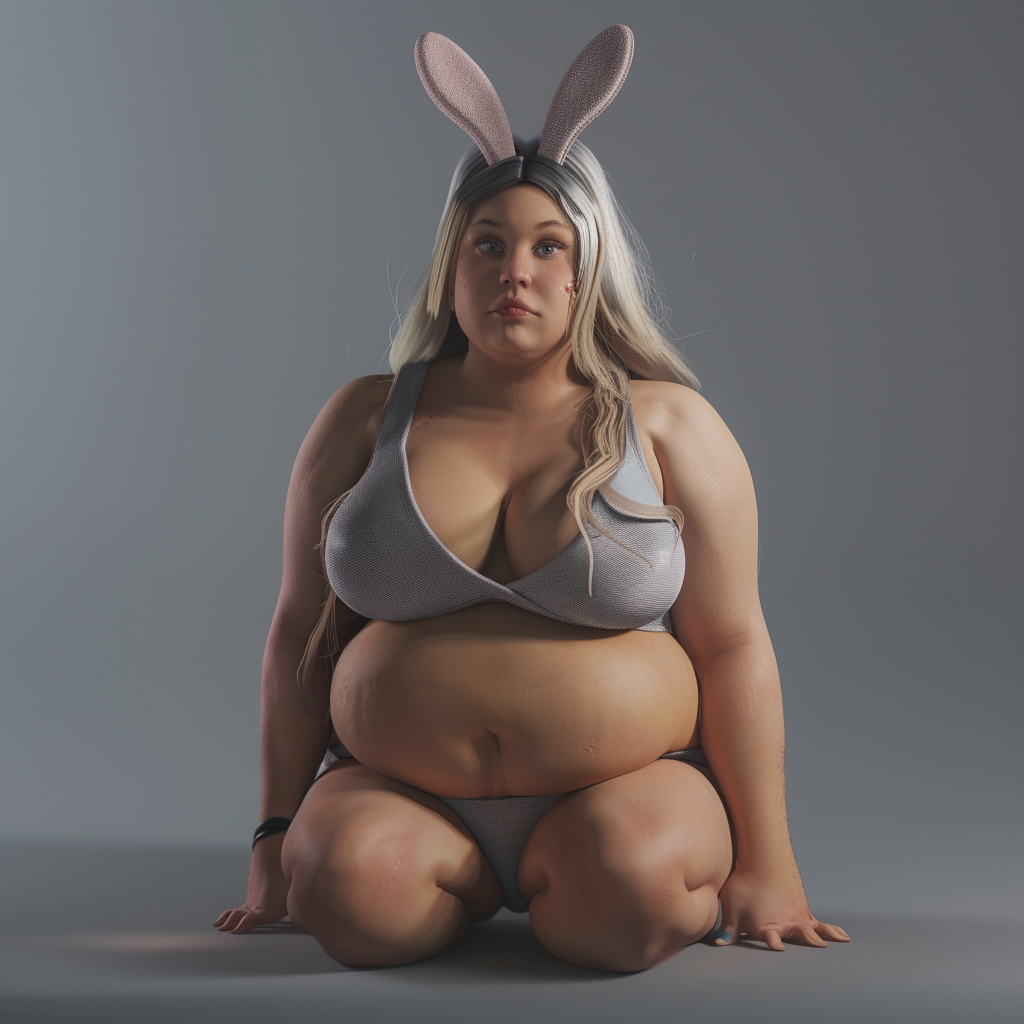 Chunky Woman Bunny Ears Legs