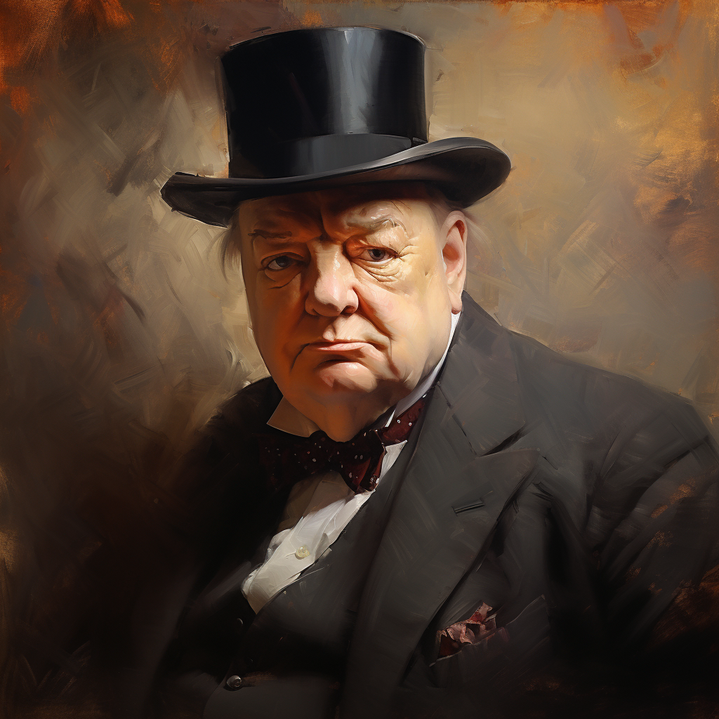 Churchill portrayed by Rembrandt, a masterpiece in art