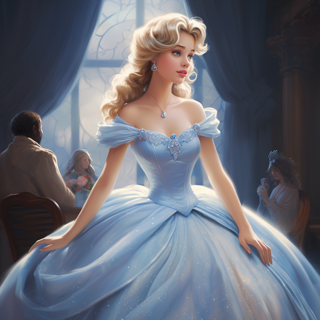 Disney princess Cinderella holding her hair