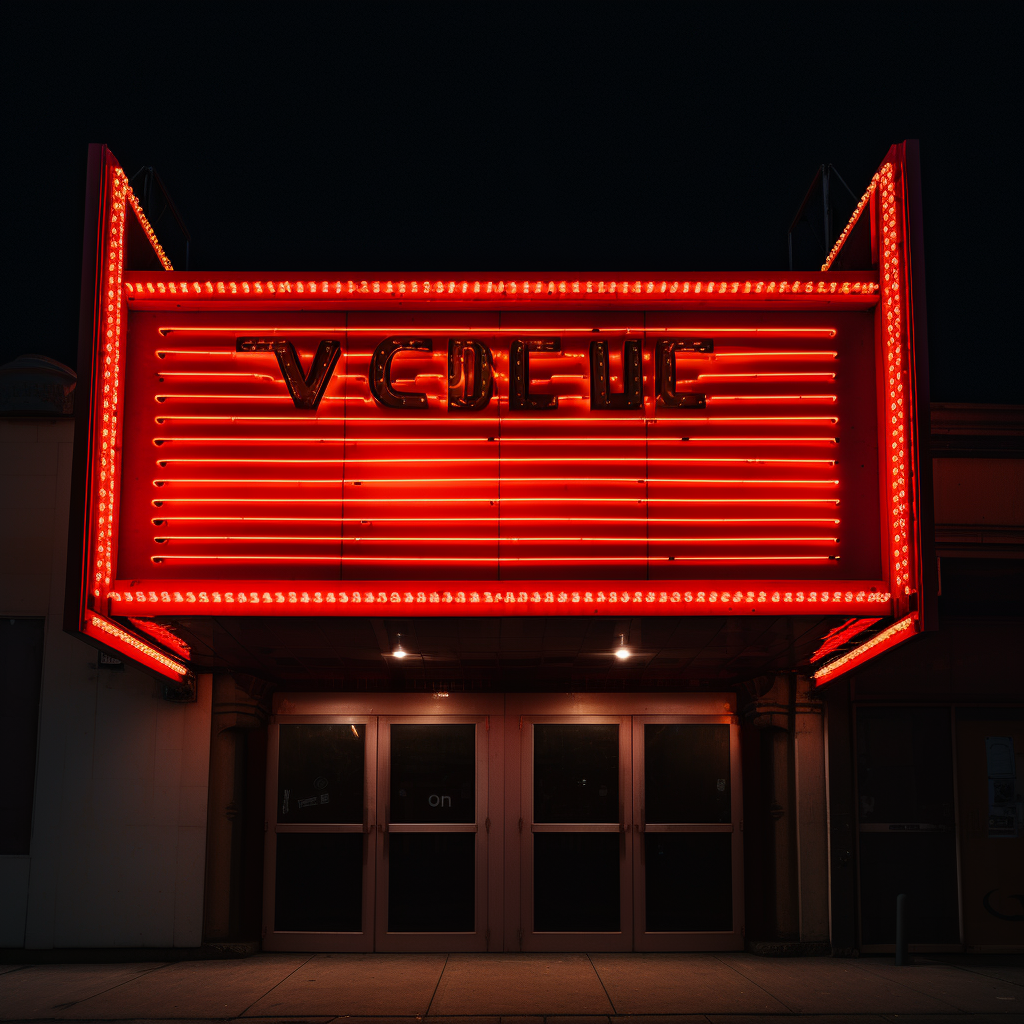 Accessible cinema marquee sign for visually impaired