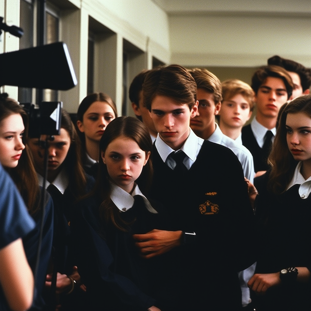 High schoolers in a lavish prep school