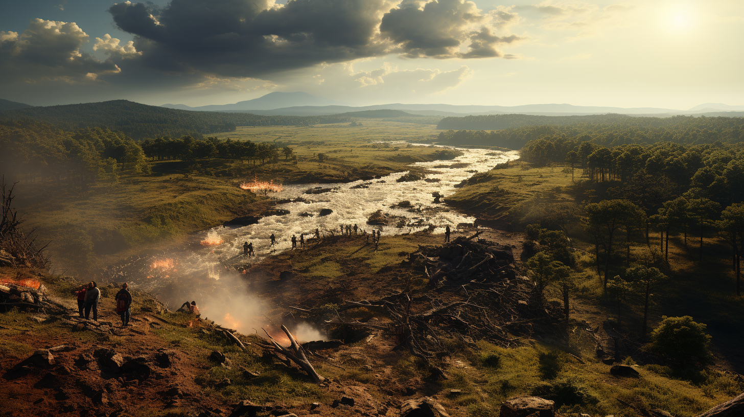 Aerial view of tragic Civil War battleground