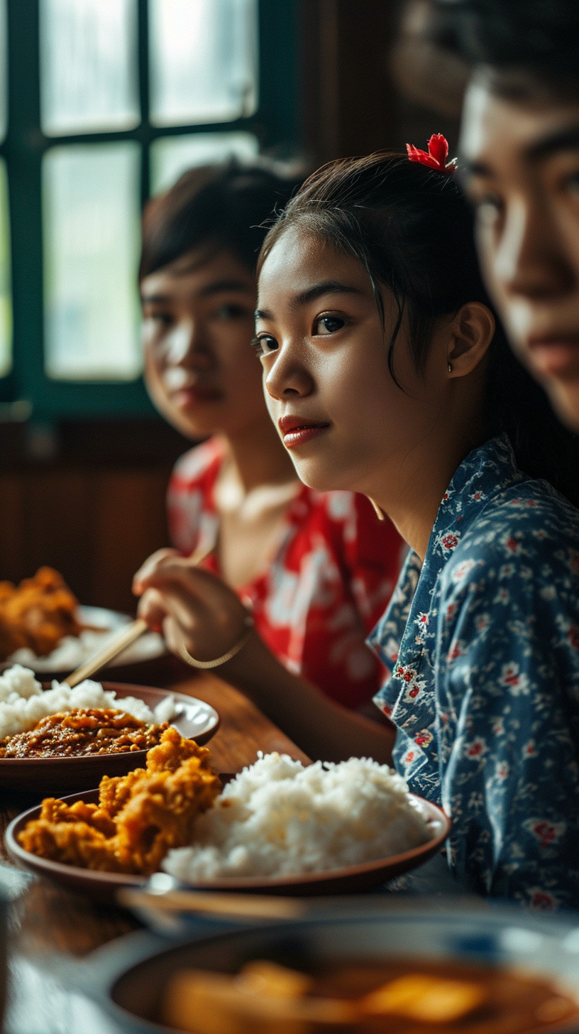 Stunning portrait of people enjoying food