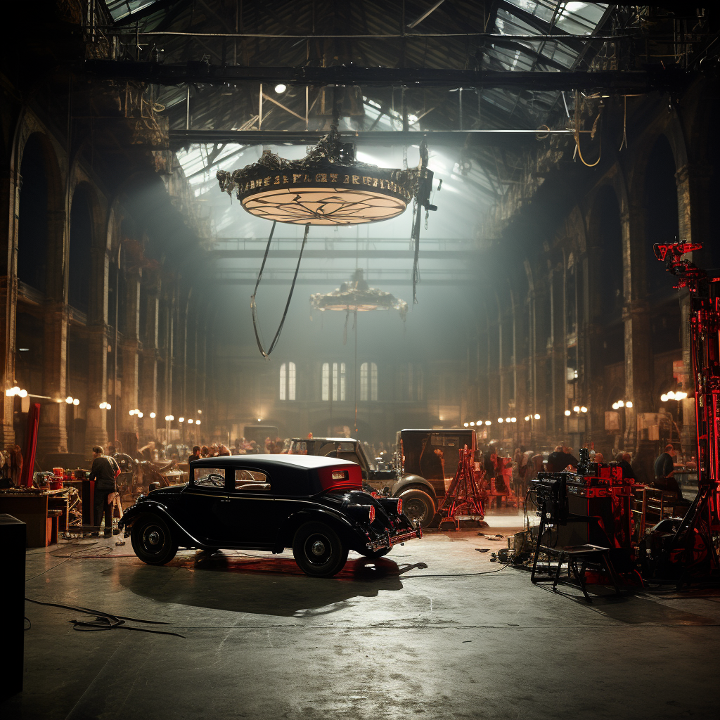 Cinematic film set shot by Roger Deakins