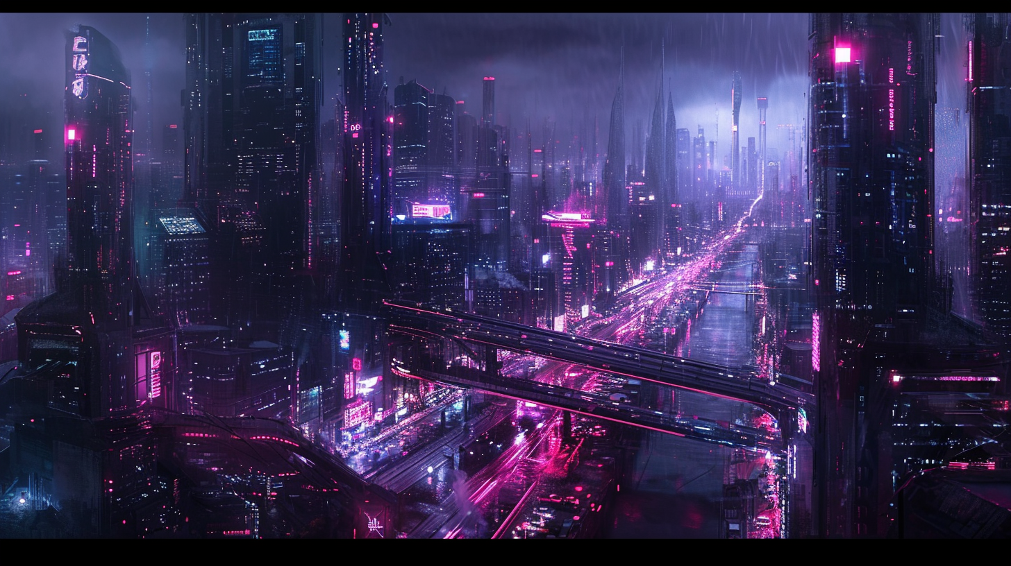 Night city cyberpunk photo