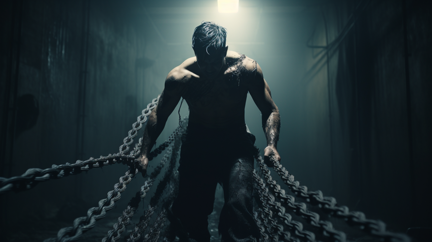 Cinematic prison escape with rope