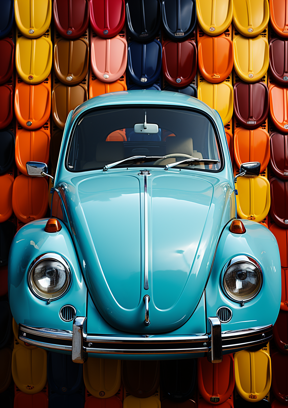 Stylish VW Beetle in a Cinematic Pop Photoshoot