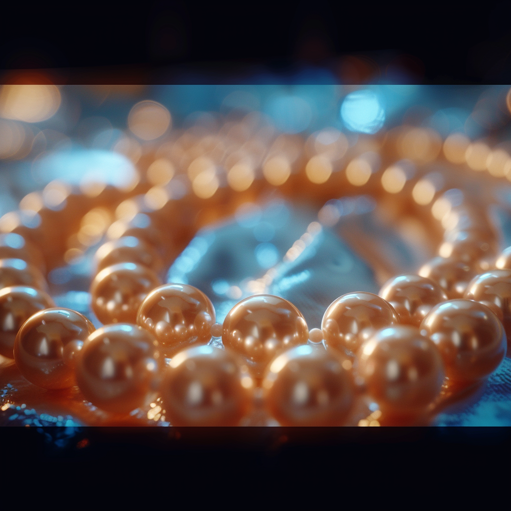 Cultured pearls on a backdrop