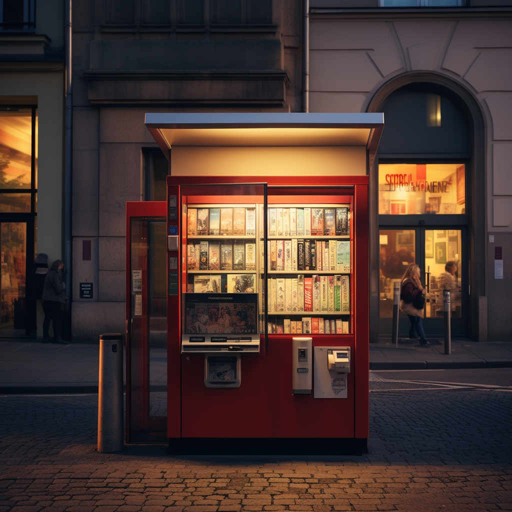 Cinematic photo of European city street wall