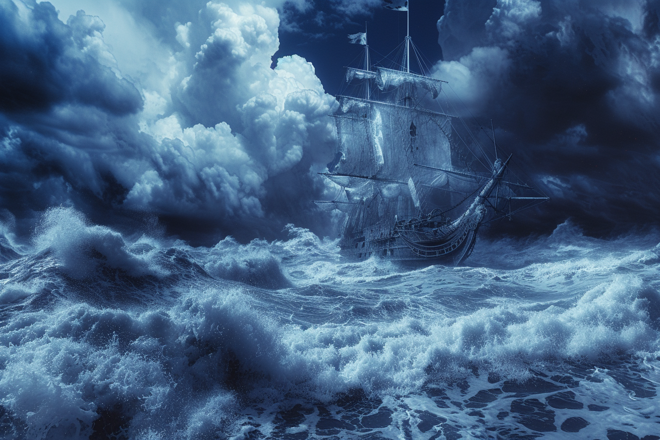 Fierce Captain Zebra Pirate in Cinematic Seascape