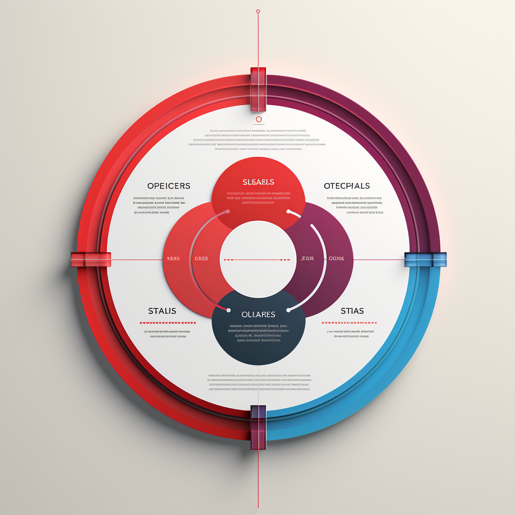 Illustration of Circle Infographic with Three Pillars