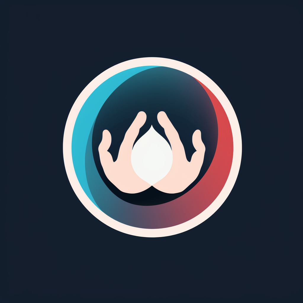 Minimalist hands holding circle logo