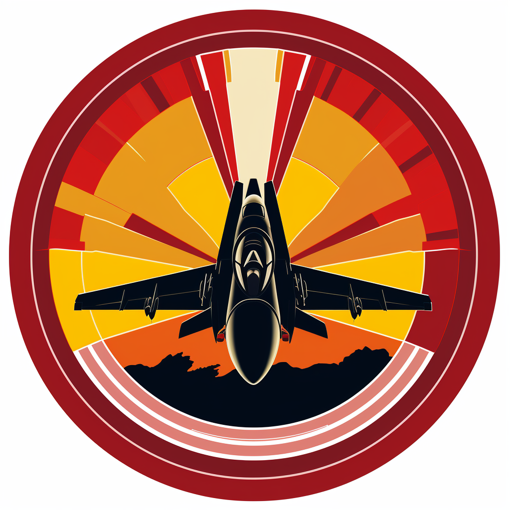 Circle Logo with Spanish Flag and F-35 Silhouette