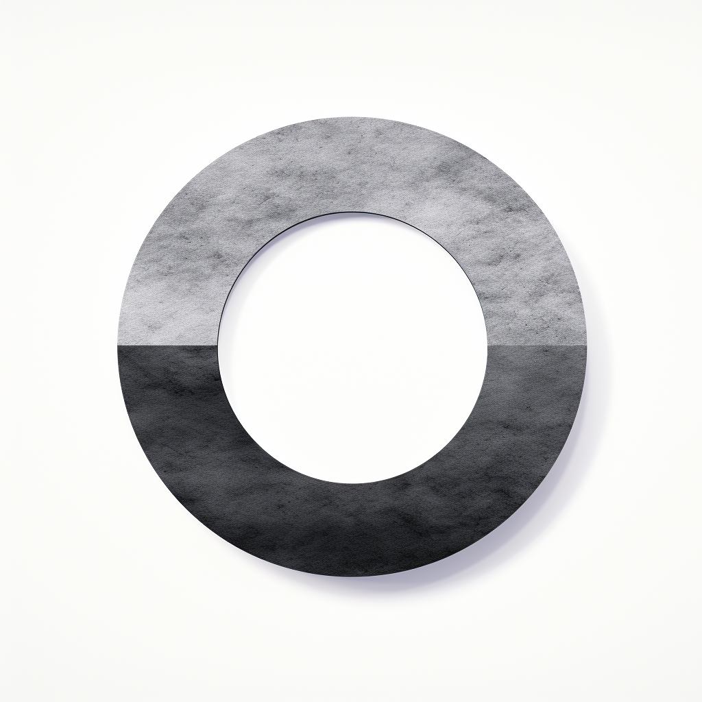 Minimalist circle critrine stone on white background