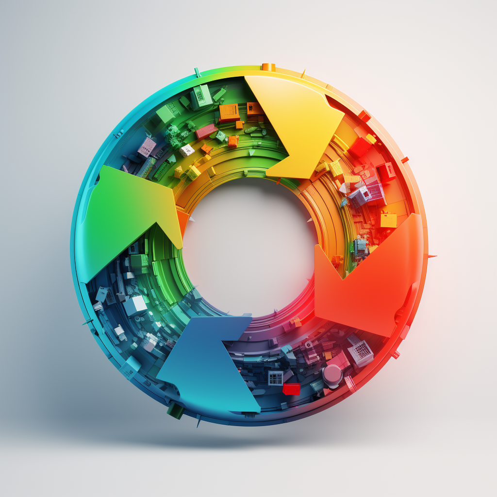 Vibrant Circular Economy Icon for Sustainability