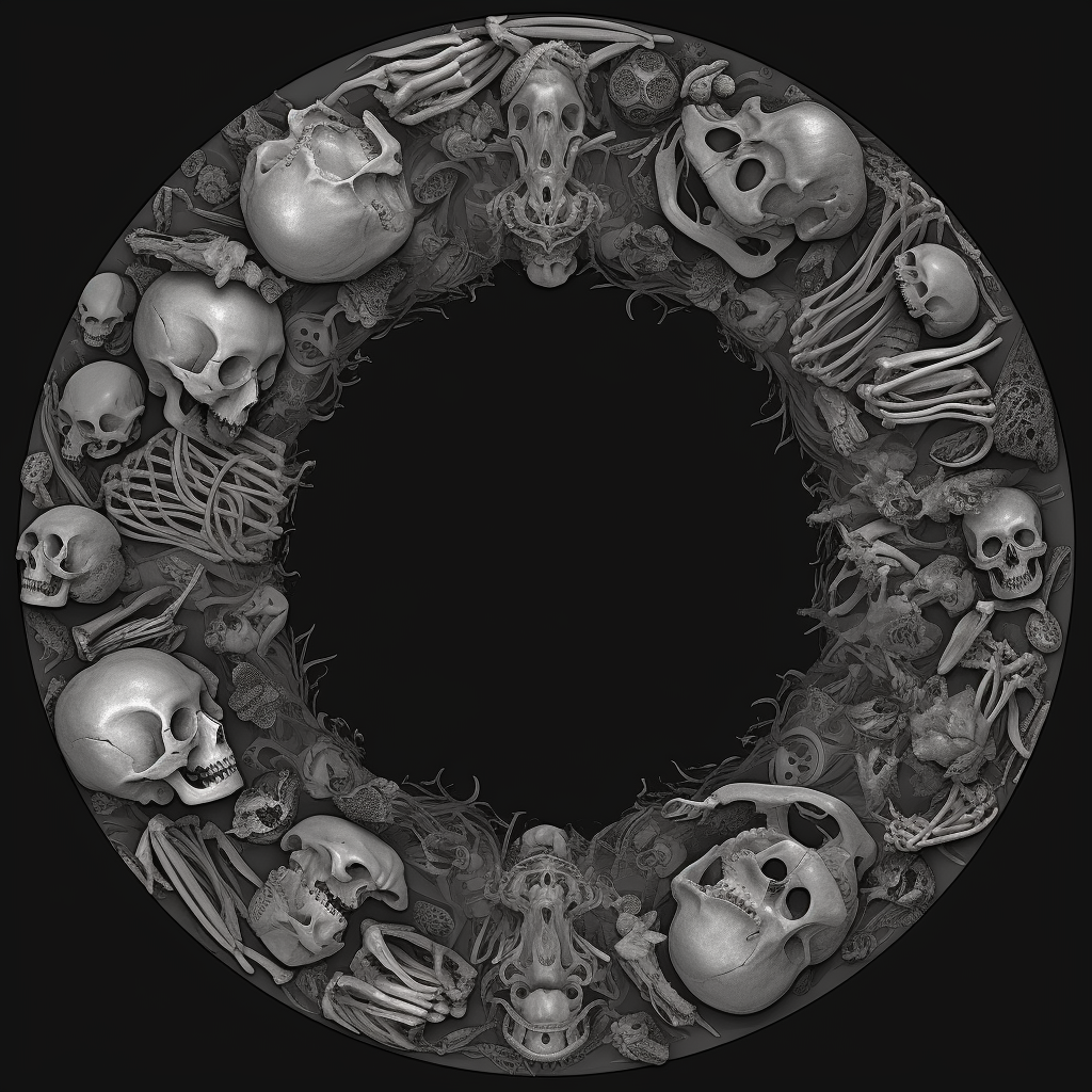 Circular femur bones border artwork