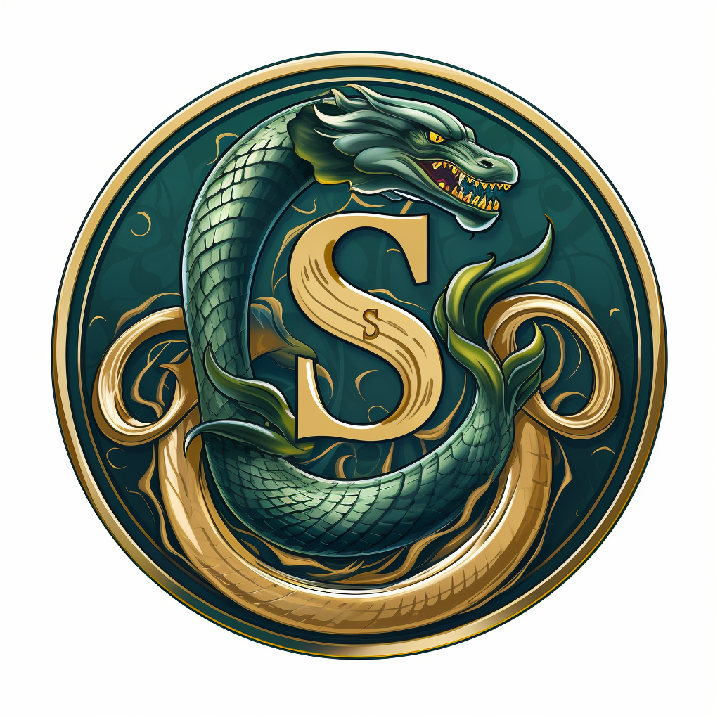 Circular House Crest with Water, Serpent and Letter S