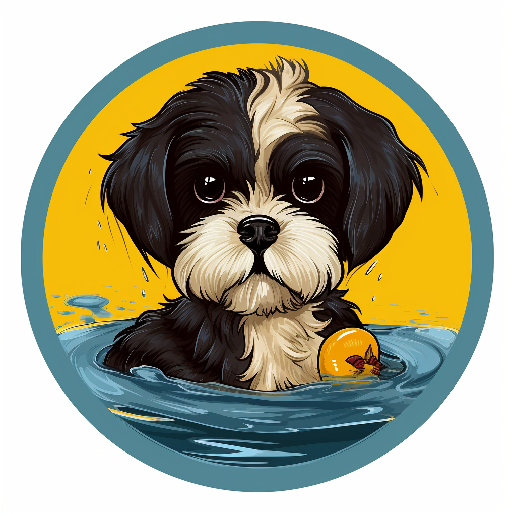 Cute Shih Tzu Puppy with Rubber Duck