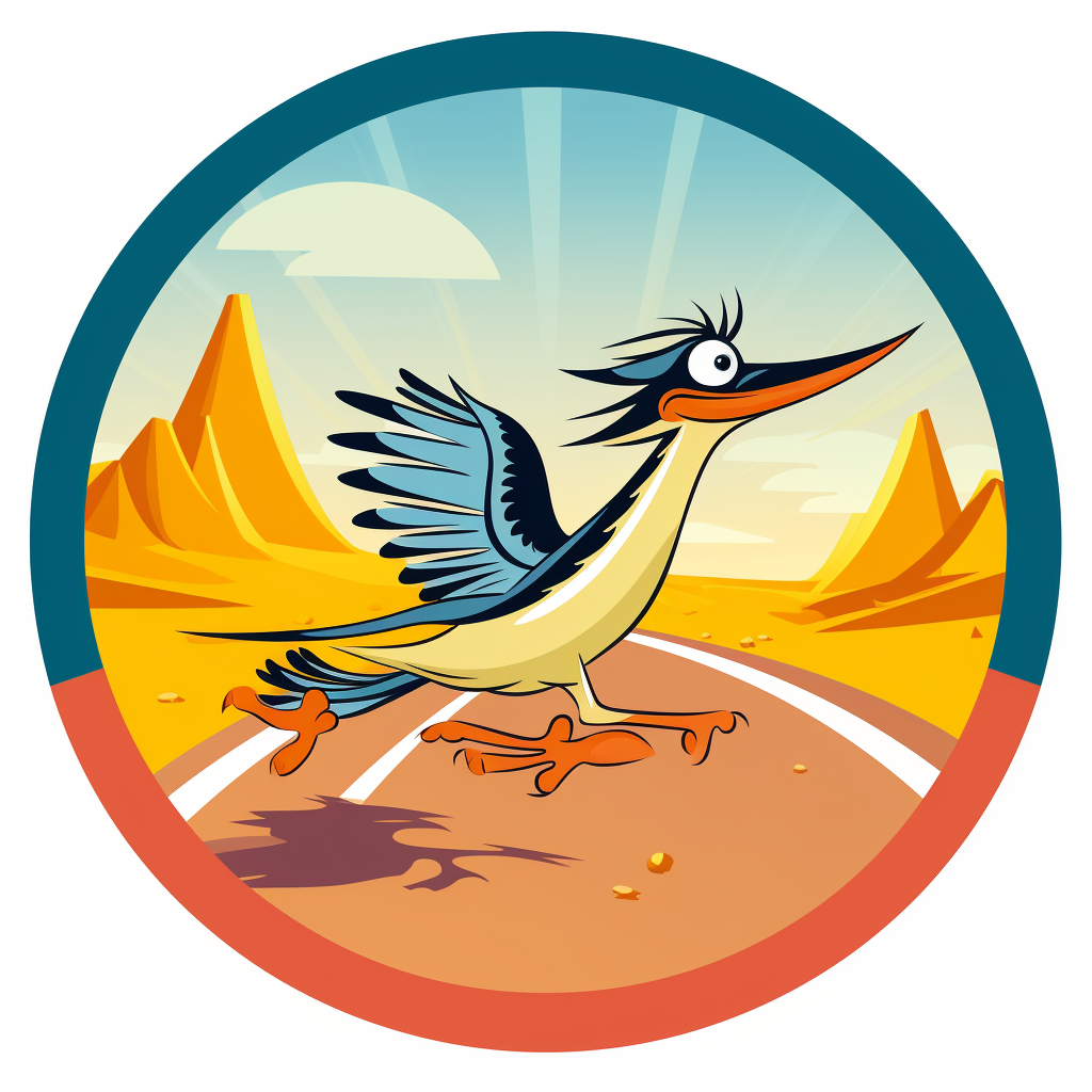 Graphic of a circular road runner