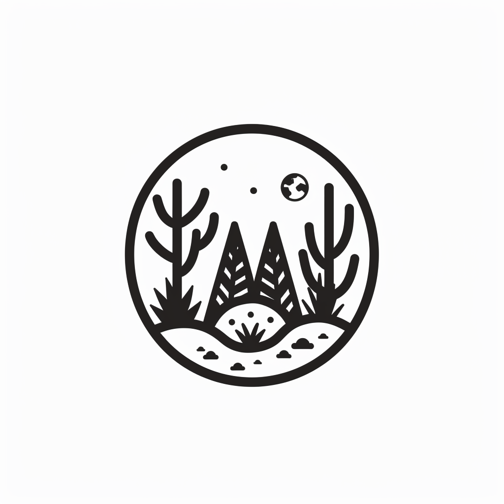 Minimalist circular terrarium logo icon