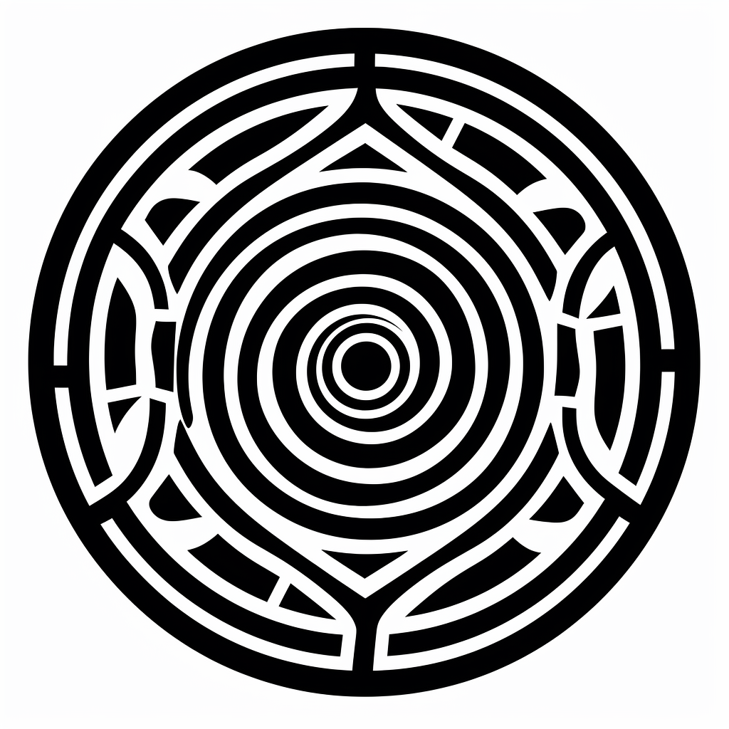 Circular Hyroglyph in Black and White