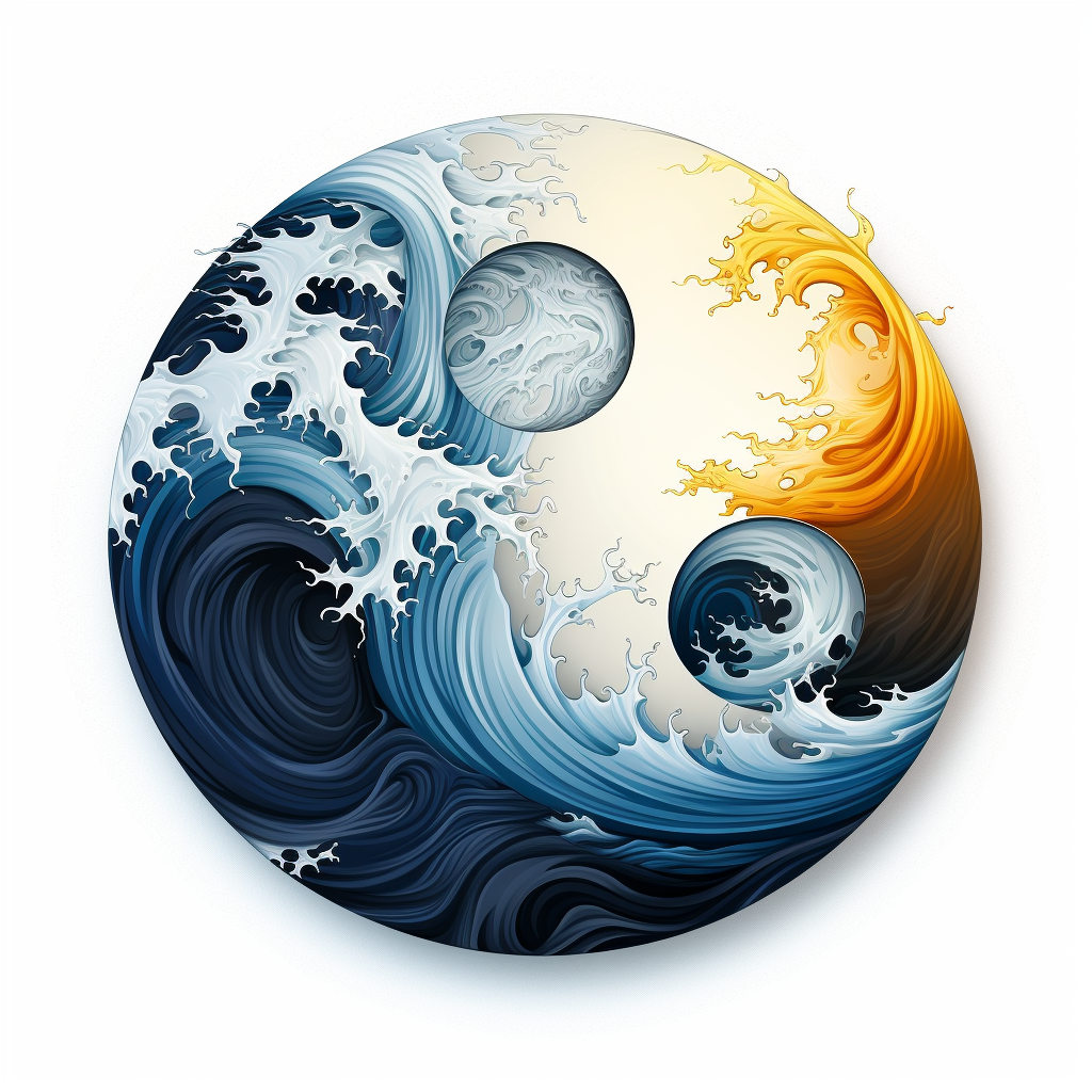 Circular Ying Yang Waves Logo