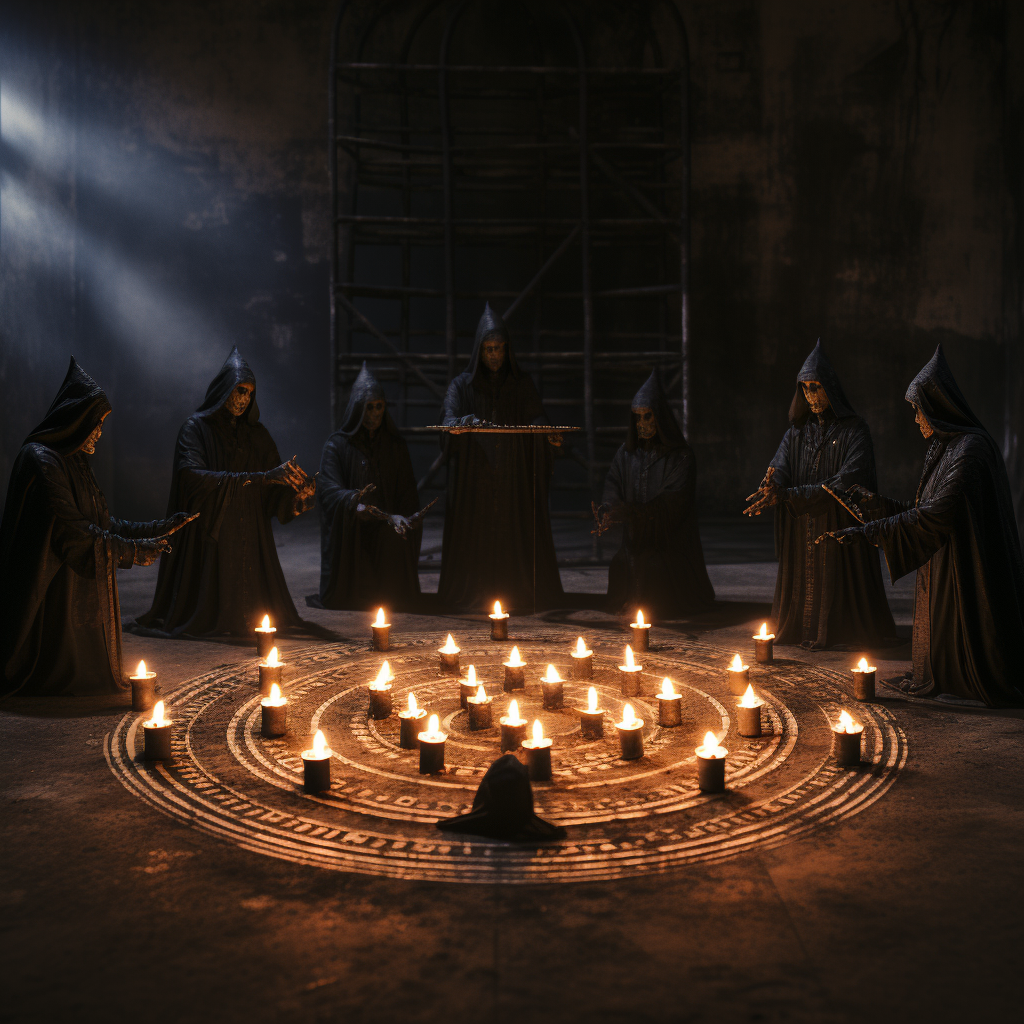 Powerful Circular Seance Ritual Summoning Dead God