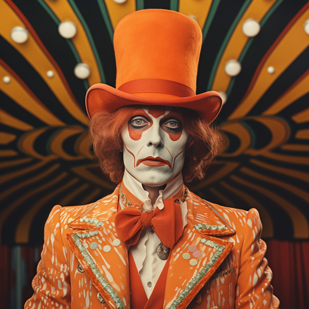 Vintage circus character in art house film