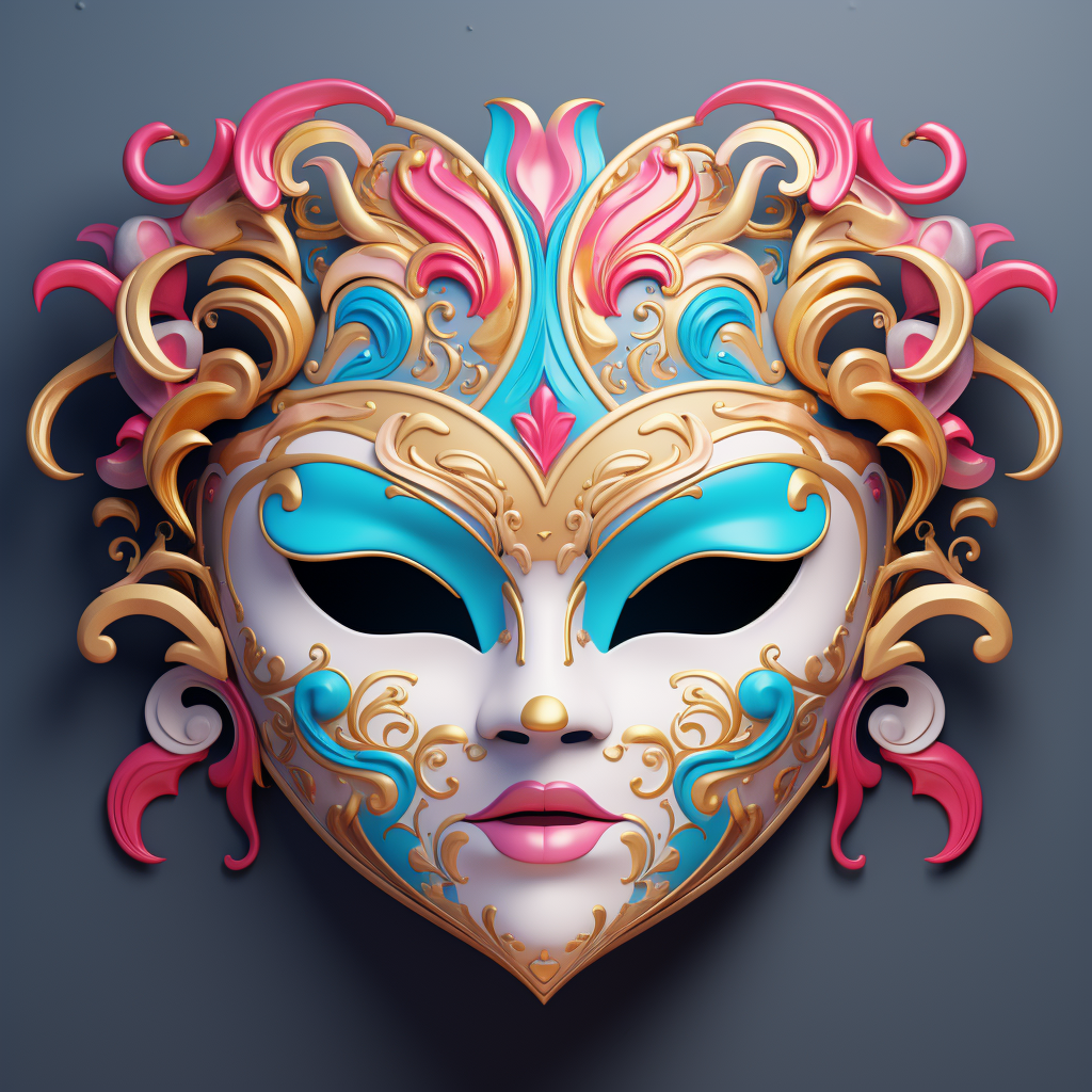 Circus mask with heart shape