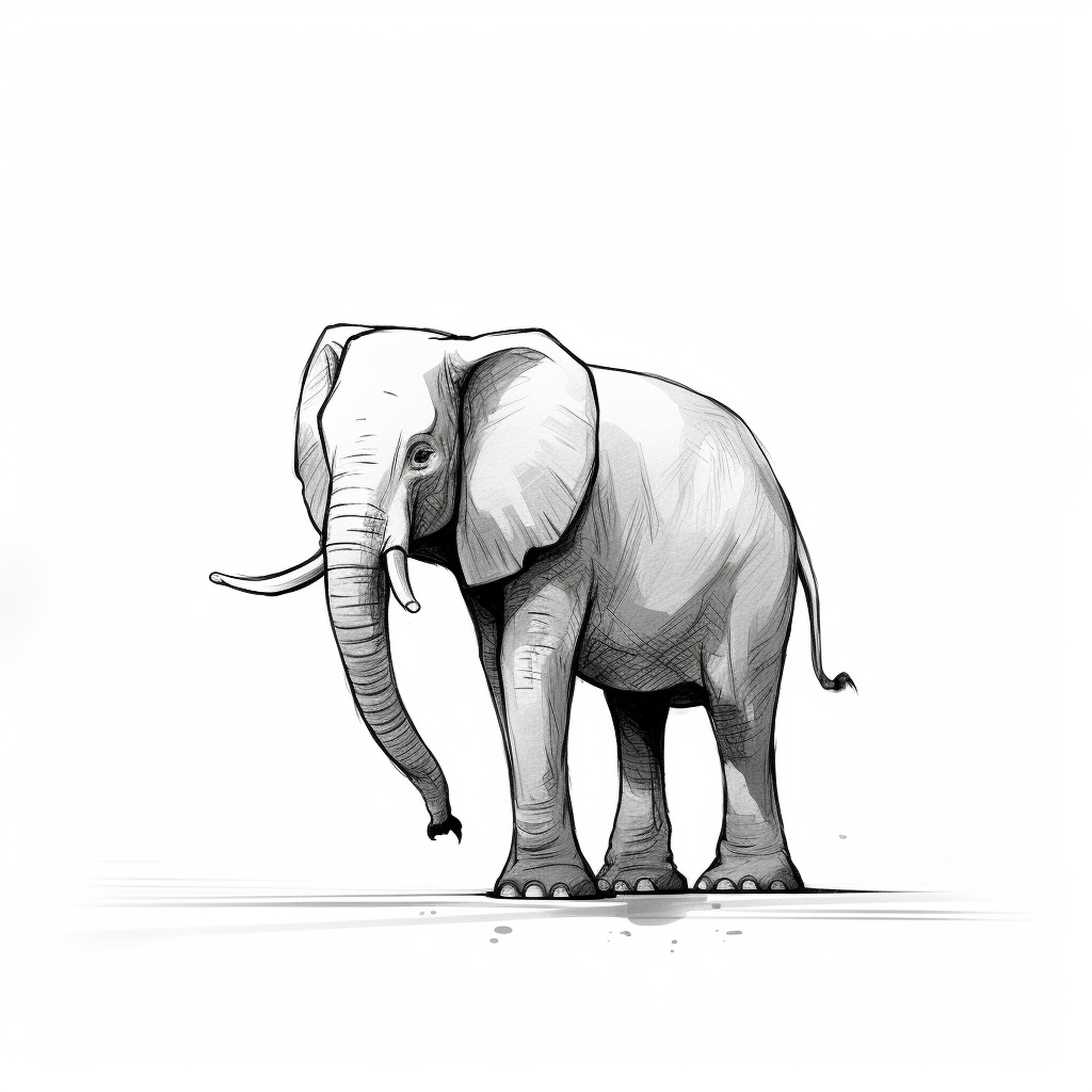 Cartoon elephant in simple design