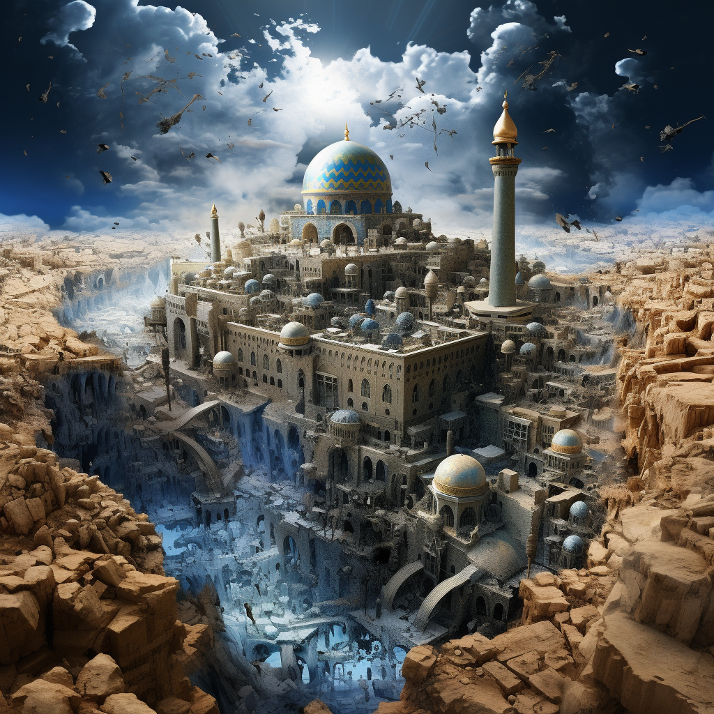 City of Jerusalem floating in space