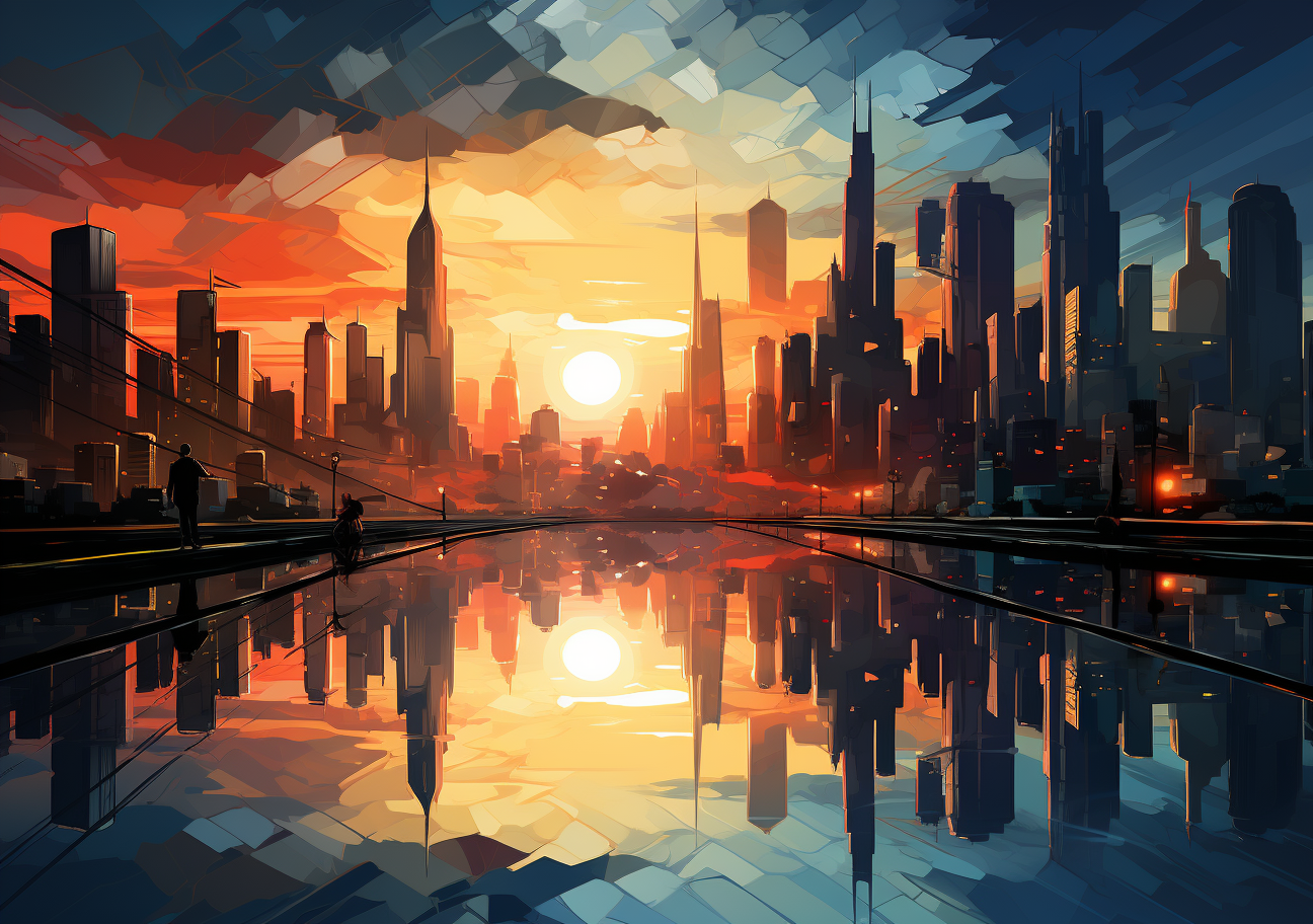 Abstract city illustration with elegant vibes