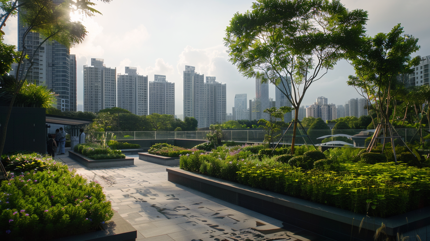 Serene Rooftop Garden City