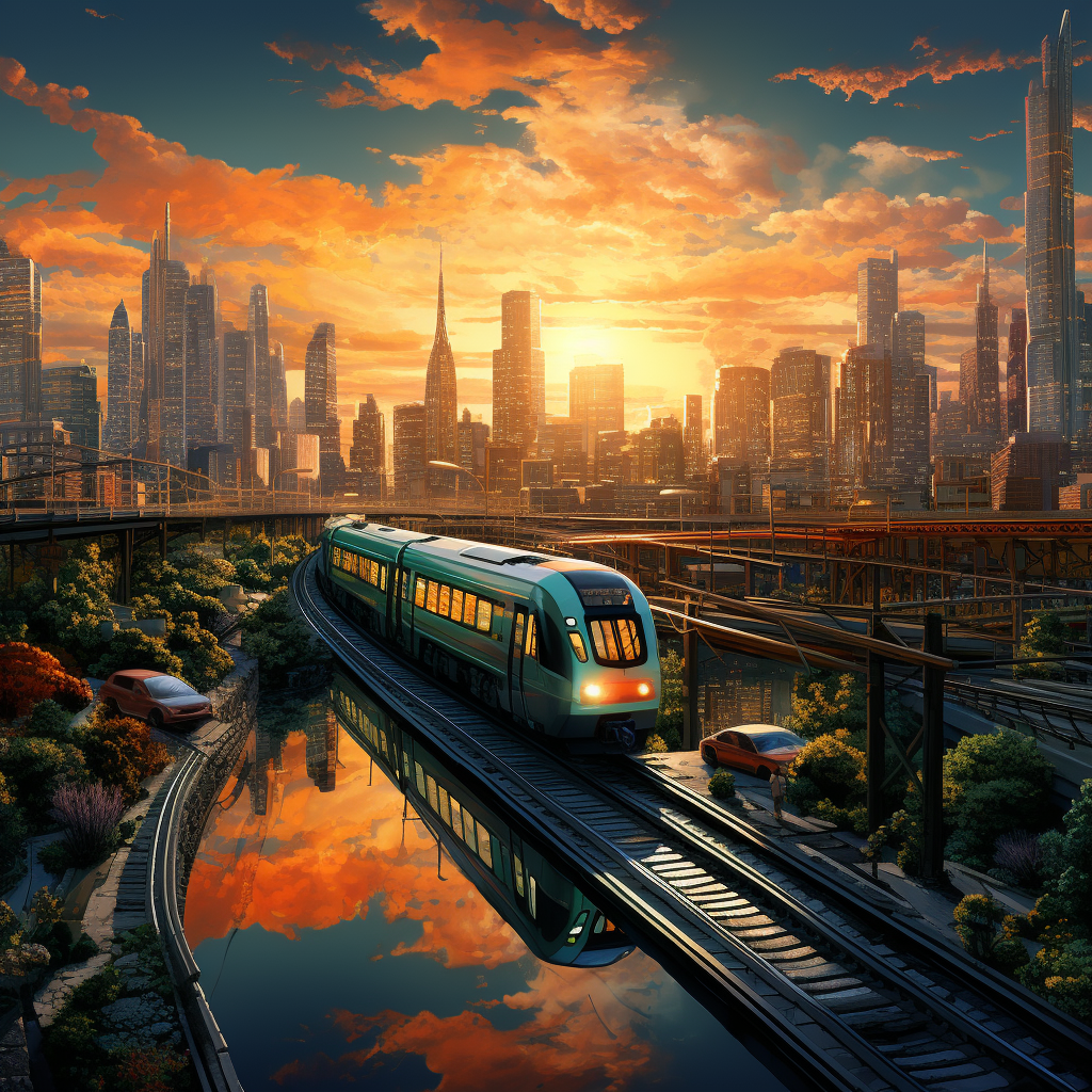 City on a Train Image