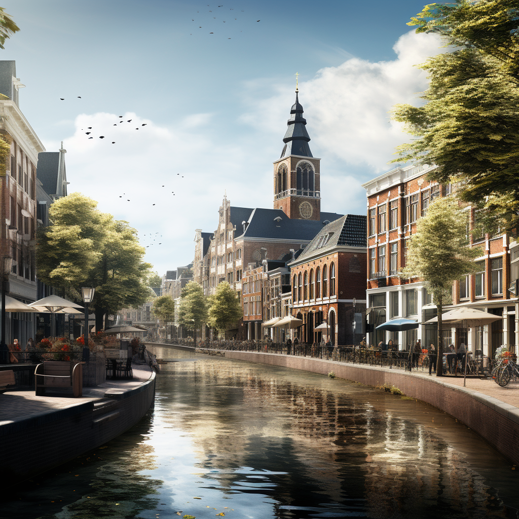 Realistic city view of Zwolle