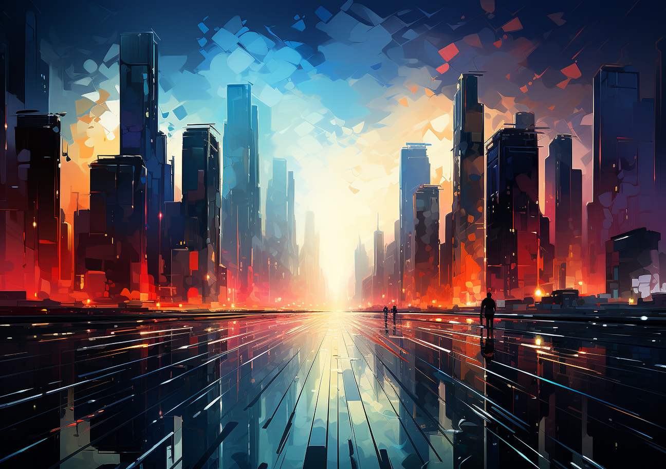 Abstract city illustration with elegant vibes