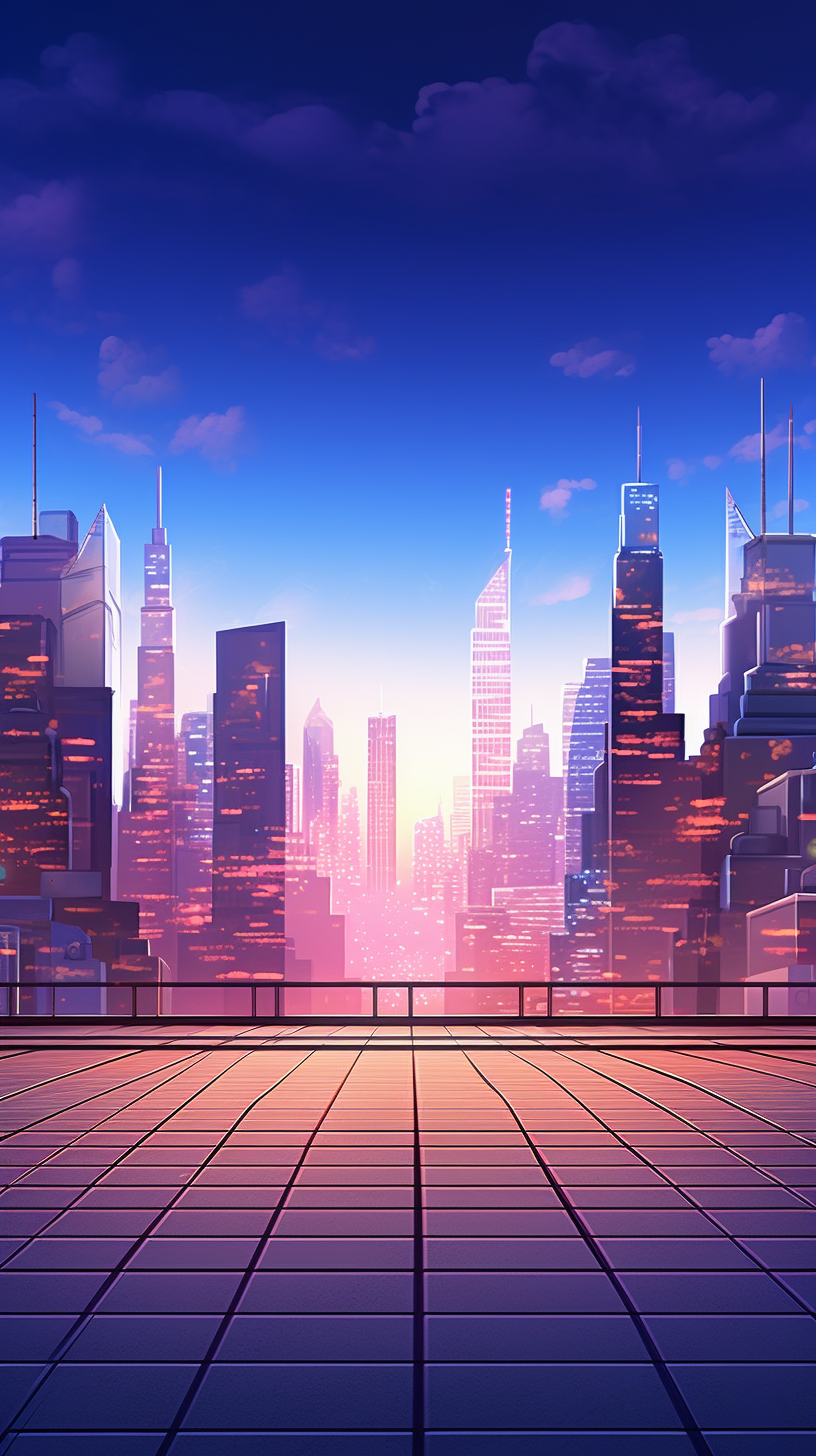 Retro City Background for 80s Advertising